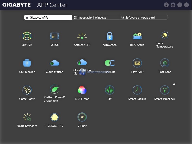 GIGABYTE RGB Fusion APP Center 1